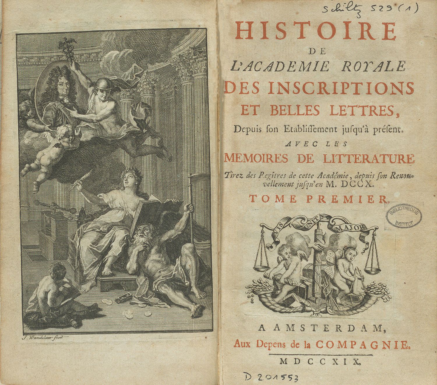 Histoire de l'Académie royale des inscriptions et belles lettres