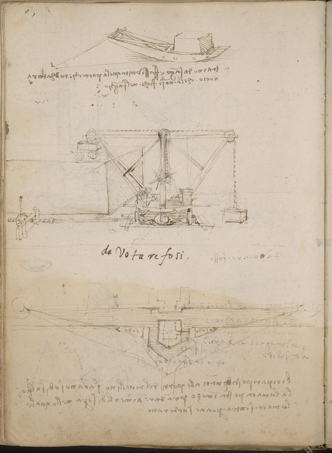 Ms 2173 (Manuscrit B), f. 49v : plan de fortifications.