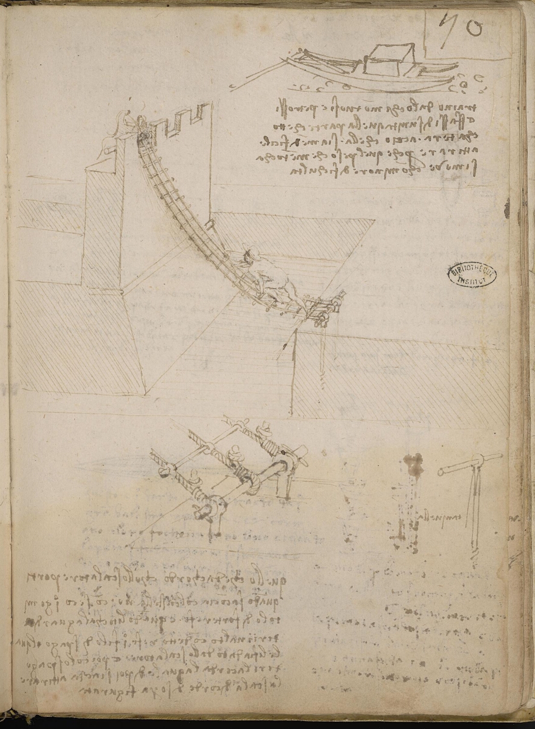 Ms 2173 (Manuscrit B), f.50r : attaque d'une forteresse.