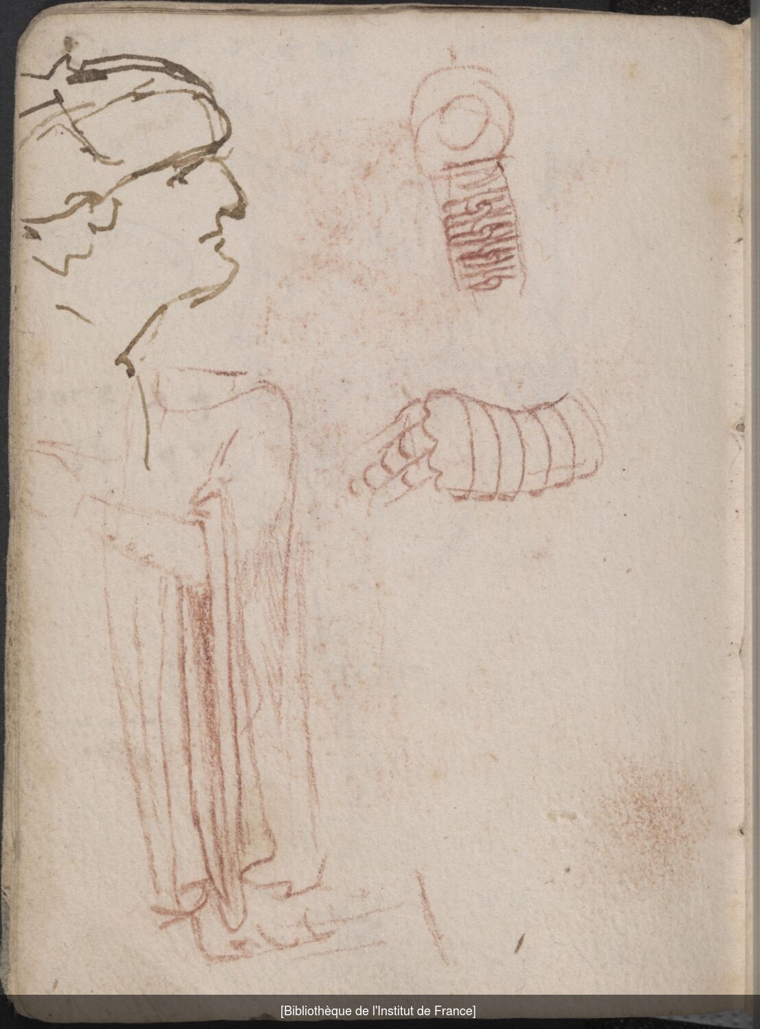 Ms 2182 (manuscrit L), f. 3v : figures humaines.