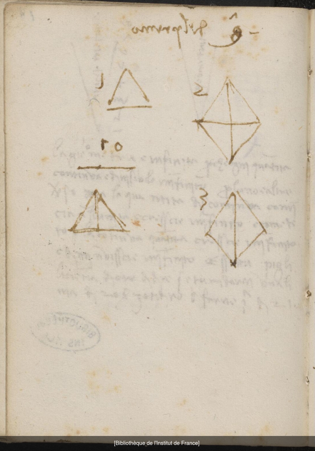 Ms 2183 (manuscrit M), f. 18v : géométrie.
